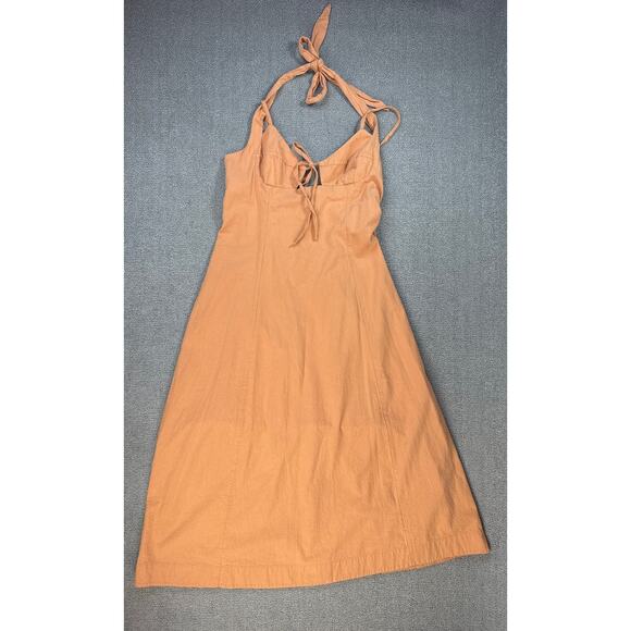 Free People Dress Halter Midi Smocked Back Triangle Cups Size Medium - Picture 1 of 10